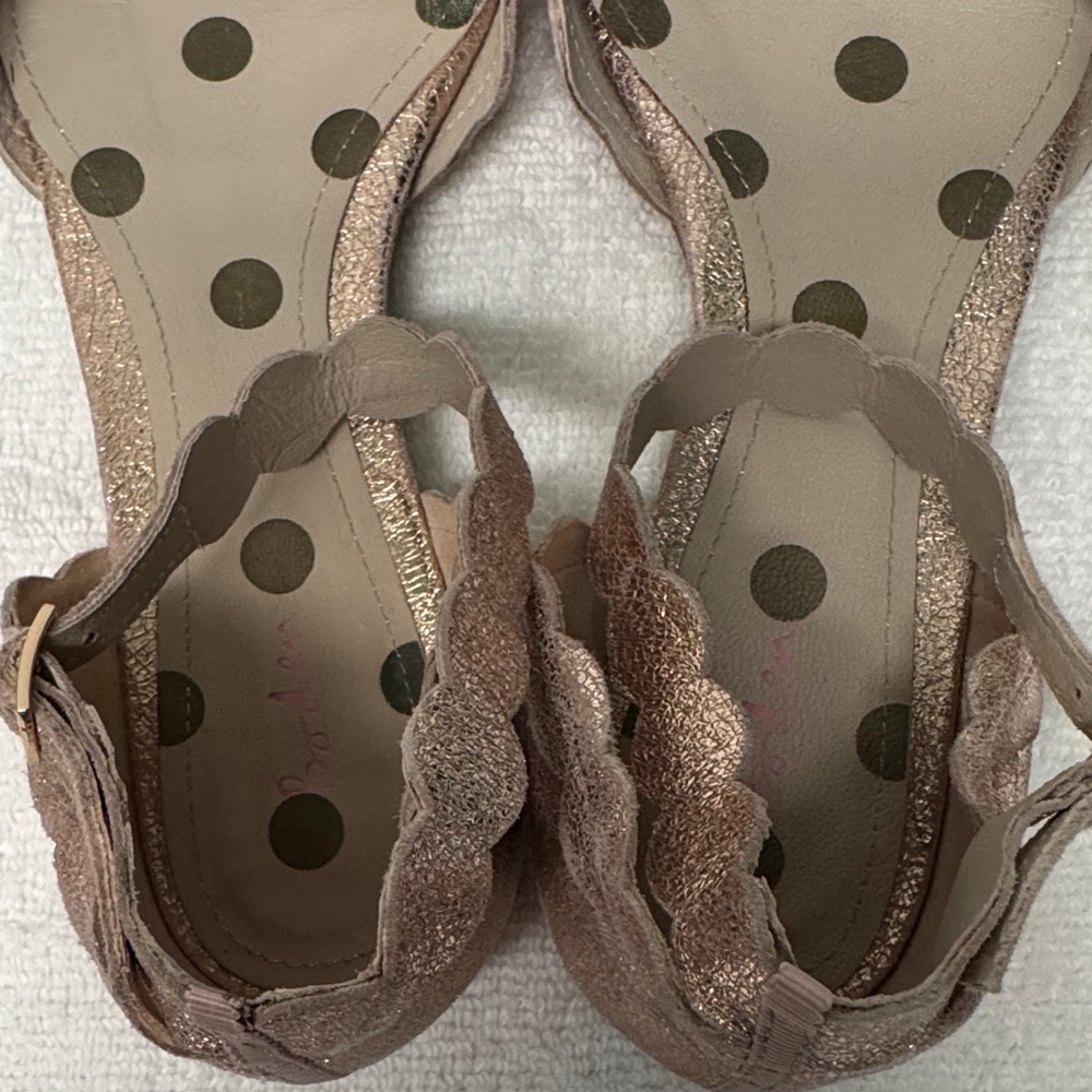 Boden Metallic Rose Gold Suede Elsie Ballet Flats Size 9.5 - Picture 8 of 13